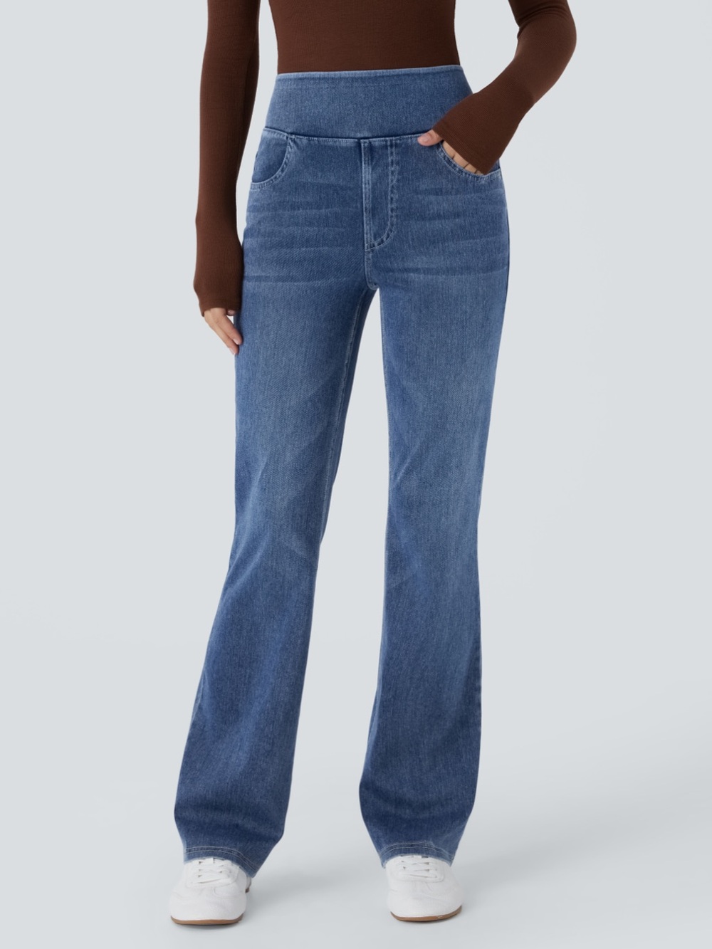 Halara Flex™ High Waisted Pockets
Washed Casual Bootcut Jeans
